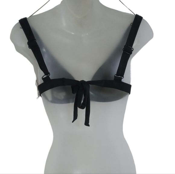 Good American Plunge Triangle Swim Top — Classic Black Beachwear Size 2(M) - Picture 4 of 6